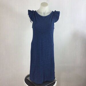 a loves a Dress Blue Cotton Ruffle Sleeve Cotton